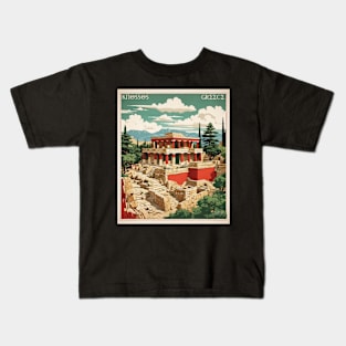 Knossos Greece Tourism Vintage Travel Poster Kids T-Shirt